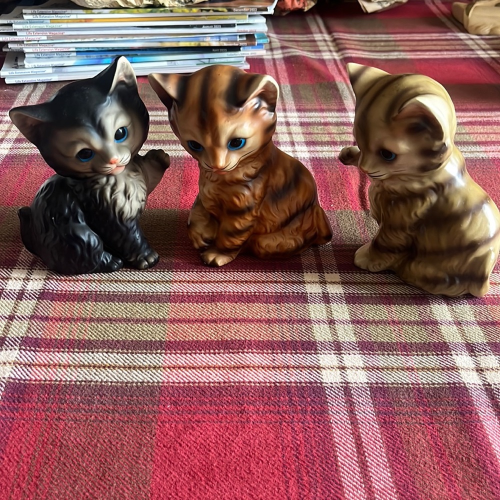 Porcelain cats.